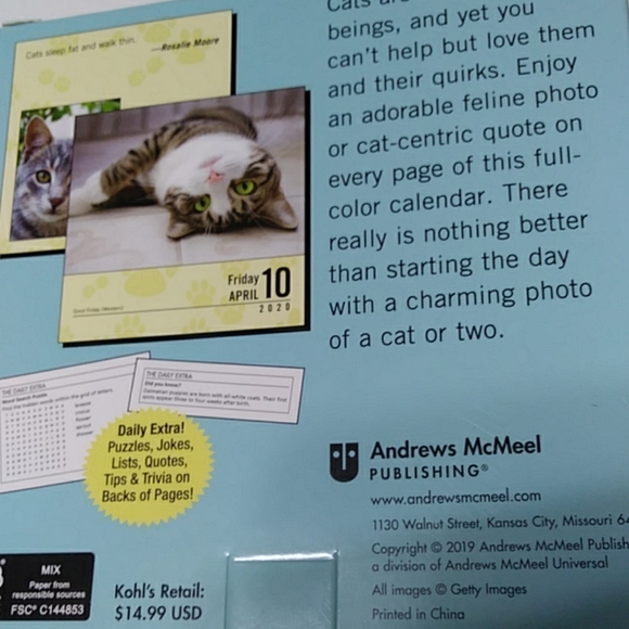 Muk Luks cabin socks and 2020 Cats desk calendar - Picture 3 of 6